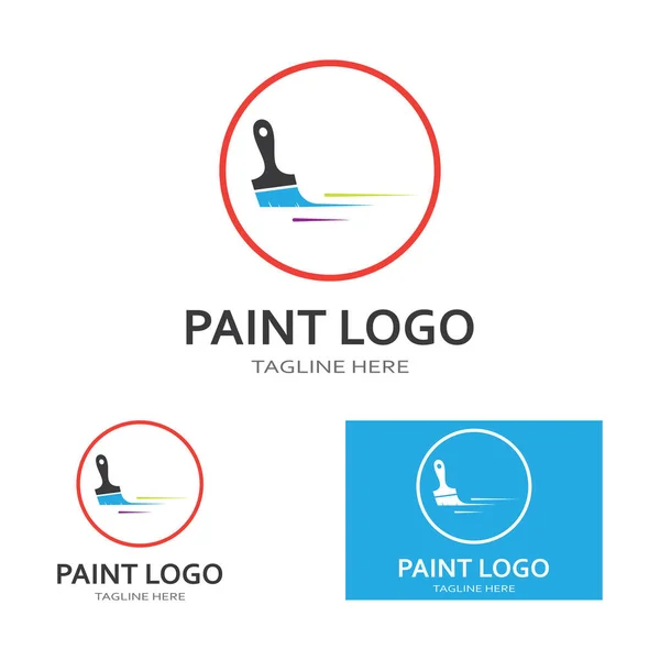 Paint Logo Template Vector Icon Illustration Design — Stock Vector