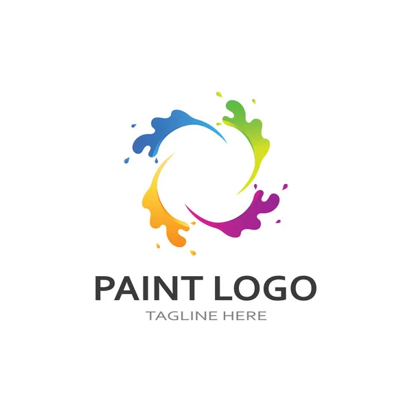 Paint Logo Icono Del Vector Ilustración — Vector de stock