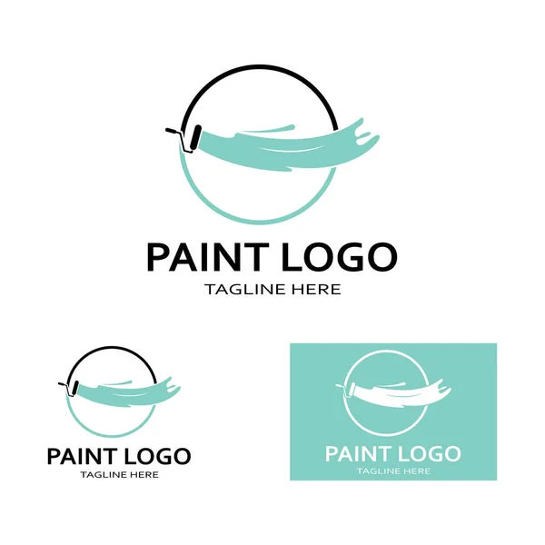 Pintura Logo Vetor Ícone Ilustração — Vetor de Stock