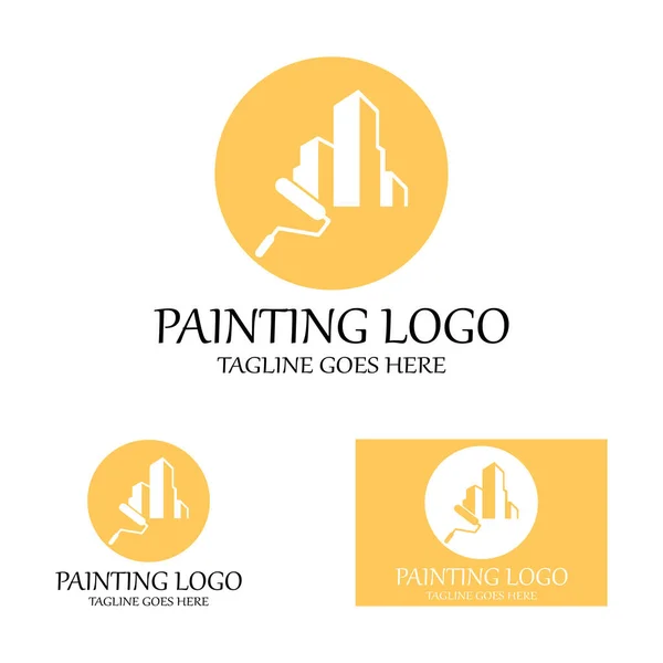 Paint Logo Vector Icon Illustration — Stock Vector