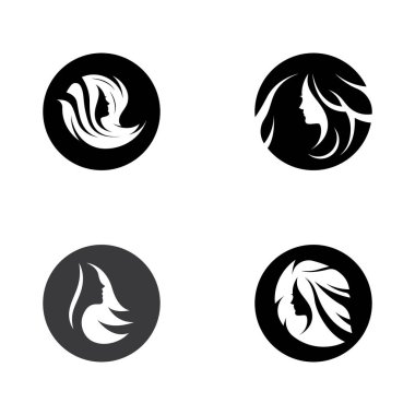 stil saç kesimi ikonu vektör illüstrasyon tasarımı