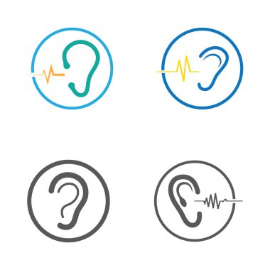 İşitme simgesi logo vektörü hissi
