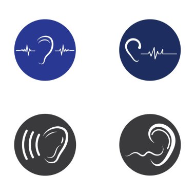 İşitme ya da işitme simgesi logo vektörü