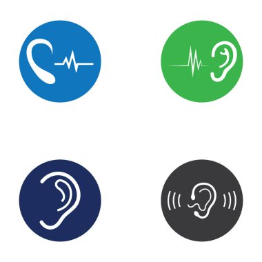 İşitme ya da işitme simgesi logo vektörü
