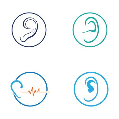 İşitme ya da işitme simgesi logo vektörü
