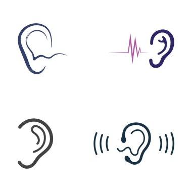 İşitme ya da işitme simgesi logo vektörü