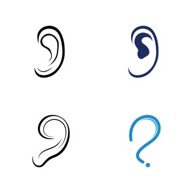 İşitme ya da işitme simgesi logo vektörü
