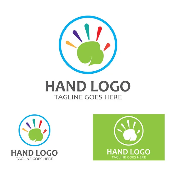 Hand Logo Icon Vector Design Template — Stock Vector