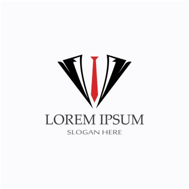 Erkek giyim ve tasarım şablonu için smokin simgesi ve logosu
