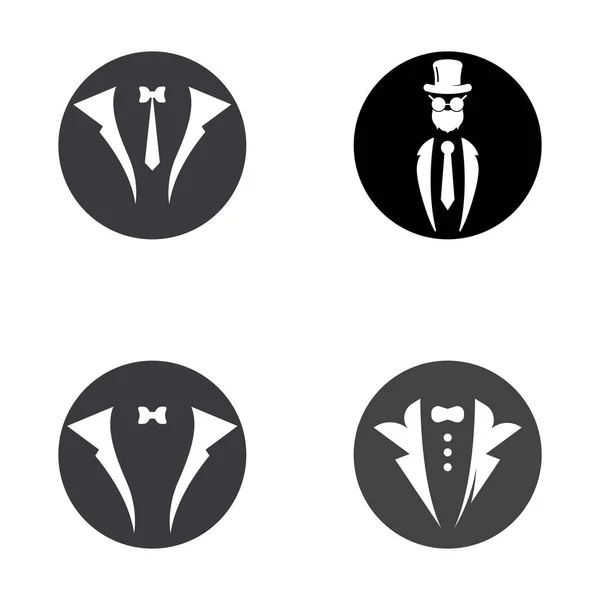 Tuxedo Logo Icoon Vector Ontwerp Template — Stockvector