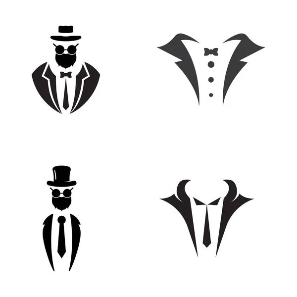 Tuxedo Logo Icoon Vector Ontwerp Template — Stockvector