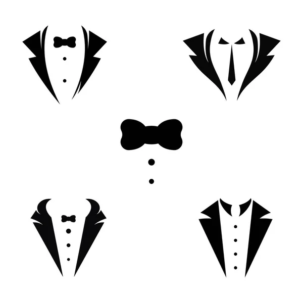 Tuxedo Icoon Logo Voor Herenkleding Design Template — Stockvector