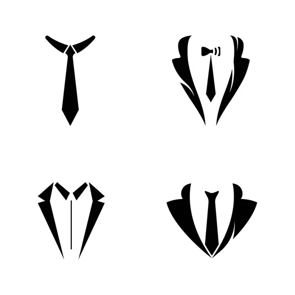 男装的燕尾服图标和标志 设计模板 — 图库矢量图片