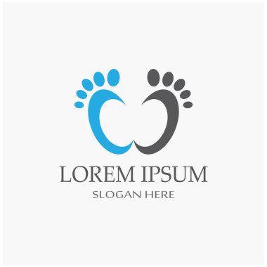 Ayak izleri, ayak bakımı ve ayak izleri, logo resimleri.
