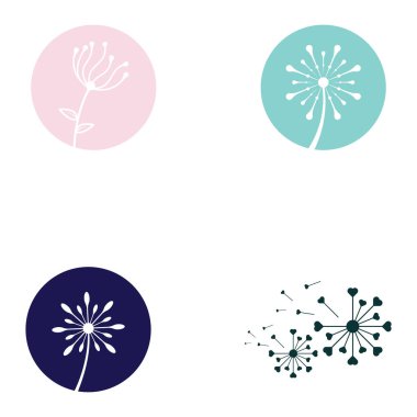 Karahindiba çiçeği logosu ve sembol vektör tasarımı