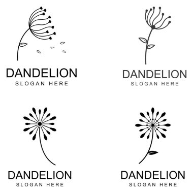 Karahindiba çiçeği logosu ve sembol vektör tasarımı