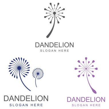 Karahindiba çiçeği logosu ve sembol vektör tasarımı