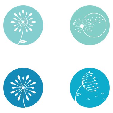 Karahindiba çiçeği logosu ve sembol vektör tasarımı