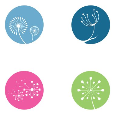 Karahindiba çiçeği logosu ve sembol vektör tasarımı