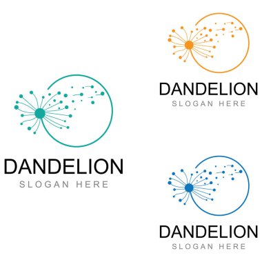 Karahindiba çiçeği logosu ve sembol vektör tasarımı