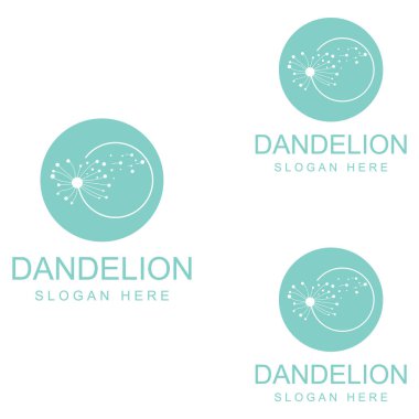 Karahindiba çiçeği logosu ve sembol vektör tasarımı