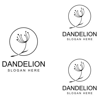 Karahindiba çiçeği logosu ve sembol vektör tasarımı