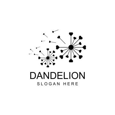 Karahindiba çiçeği logosu ve sembol vektör tasarımı