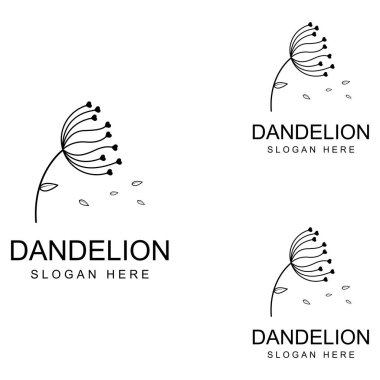 Karahindiba çiçeği logosu ve sembol vektör tasarımı