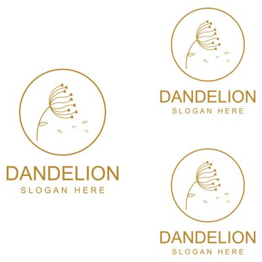 Karahindiba çiçeği logosu ve sembol vektör tasarımı