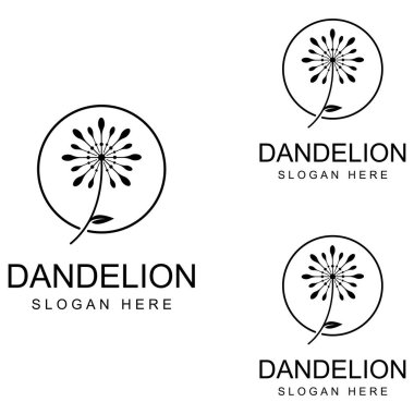 Karahindiba çiçeği logosu ve sembol vektör tasarımı