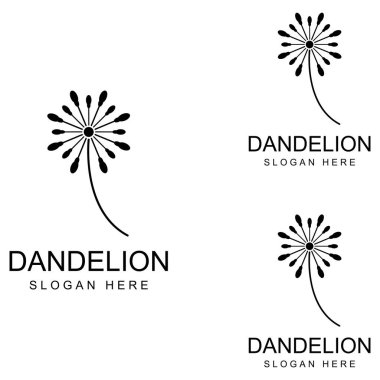 Karahindiba çiçeği logosu ve sembol vektör tasarımı