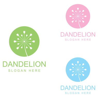 Karahindiba çiçeği logosu ve sembol vektör tasarımı