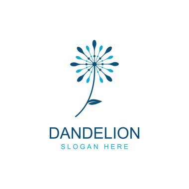 Karahindiba çiçeği logosu ve sembol vektör tasarımı