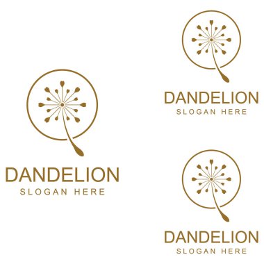 Karahindiba çiçeği logosu ve sembol vektör tasarımı