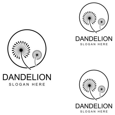 Karahindiba çiçeği logosu ve sembol vektör tasarımı