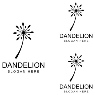 Karahindiba çiçeği logosu ve sembol vektör tasarımı
