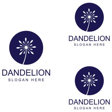 Karahindiba çiçeği logosu ve sembol vektör tasarımı
