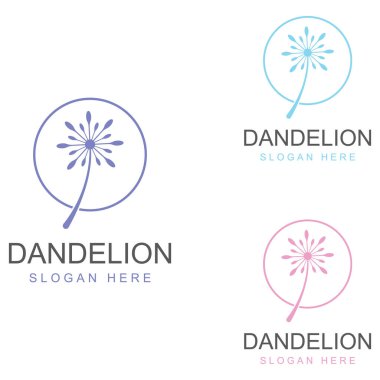 Karahindiba çiçeği logosu ve sembol vektör tasarımı