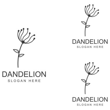 Karahindiba çiçeği logosu ve sembol vektör tasarımı