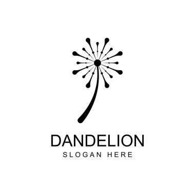 Karahindiba çiçeği logosu ve sembol vektör tasarımı