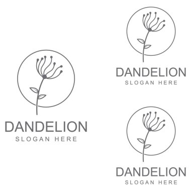 Karahindiba çiçeği logosu ve sembol vektör tasarımı