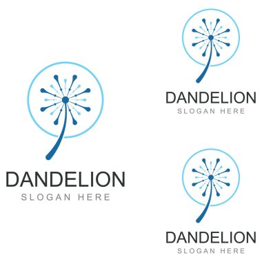 Karahindiba çiçeği logosu ve sembol vektör tasarımı