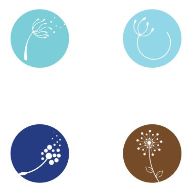 Karahindiba çiçeği logosu ve sembol vektör tasarımı