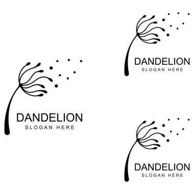 Karahindiba çiçeği logosu ve sembol vektör tasarımı