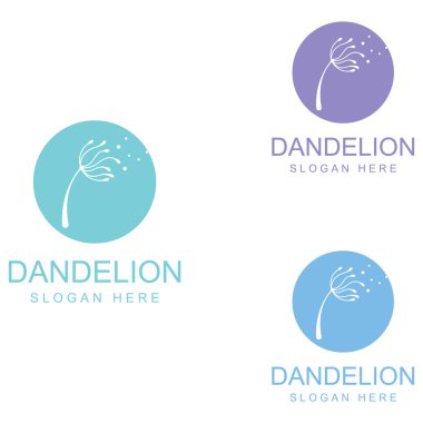 Karahindiba çiçeği logosu ve sembol vektör tasarımı