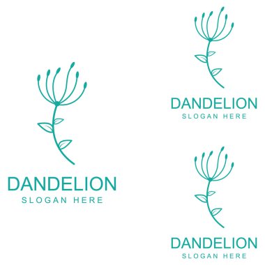 Karahindiba çiçeği logosu ve sembol vektör tasarımı