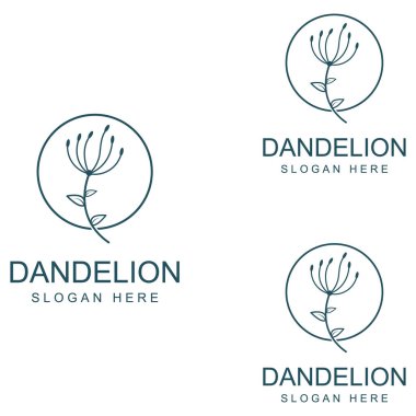 Karahindiba çiçeği logosu ve sembol vektör tasarımı