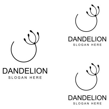 Karahindiba çiçeği logosu ve sembol vektör tasarımı