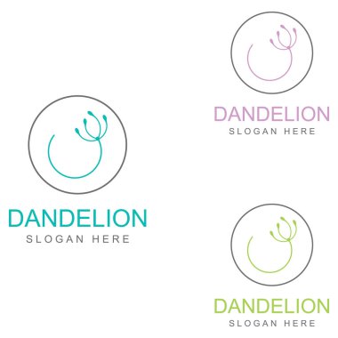 Karahindiba çiçeği logosu ve sembol vektör tasarımı