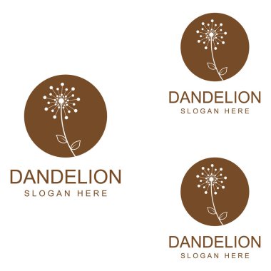 Karahindiba çiçeği logosu ve sembol vektör tasarımı